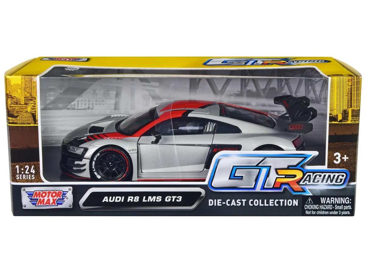 MOTORMAX MOTORMAX Audi R8 LMS GT3 Silver Metallic GT Racing 1/24 Diecast — product photo