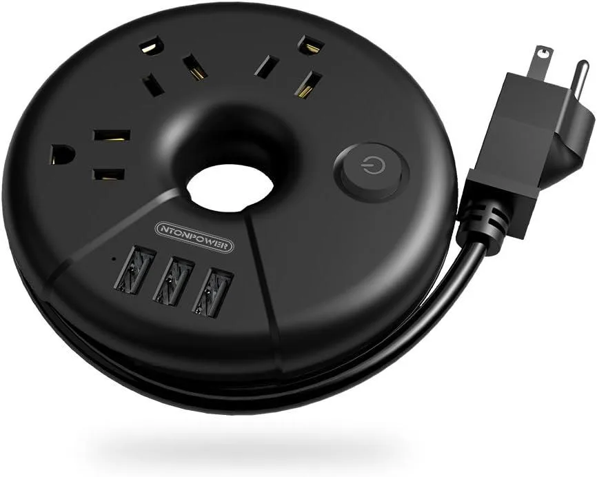 NTONPOWER NTONPOWER Travel Power Strip 3 USB 15 inch Black — product photo