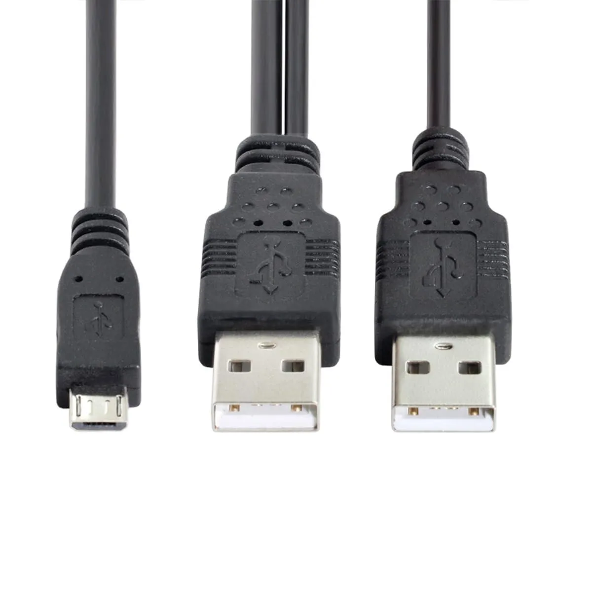 Fervit Fervit Dual USB-A to Micro USB 5-Pin Y-Cable 60cm Extra Power — product photo