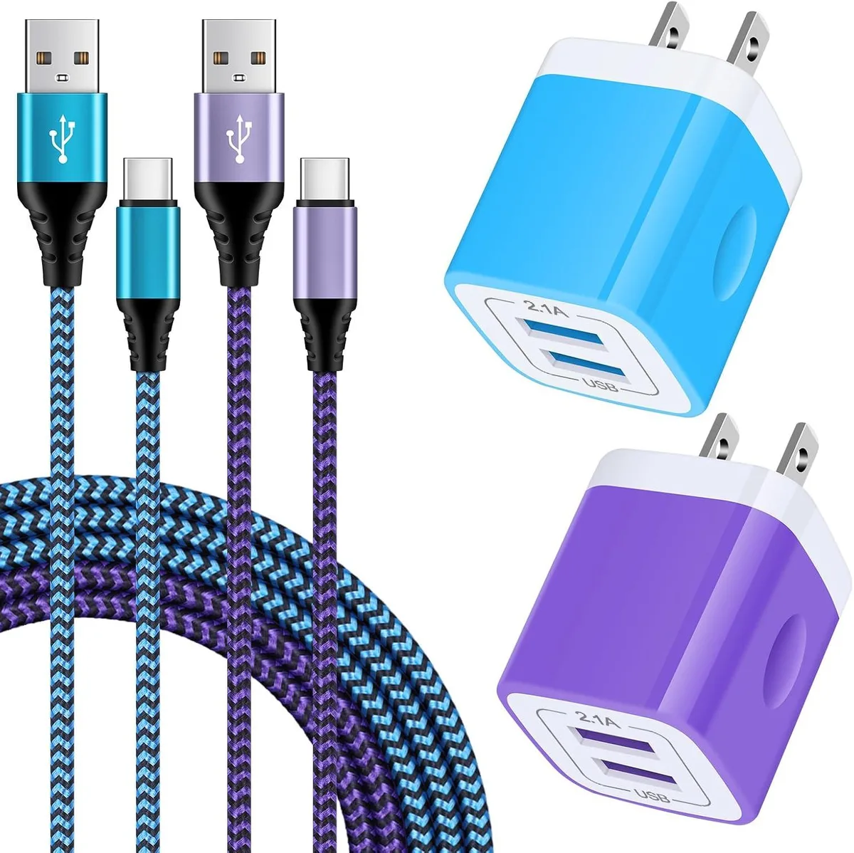 Elestur Elestur Dual Port USB-C Charger 2-Pack with 6ft Cable — product photo