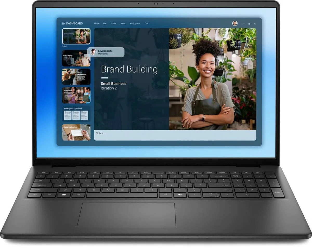 DELL DELL 16 DC16250 laptop 16" Touch 2K Intel Core 7 150U 16 GB 1000 GB SSD Windows 11 Home Carbon Black — product photo