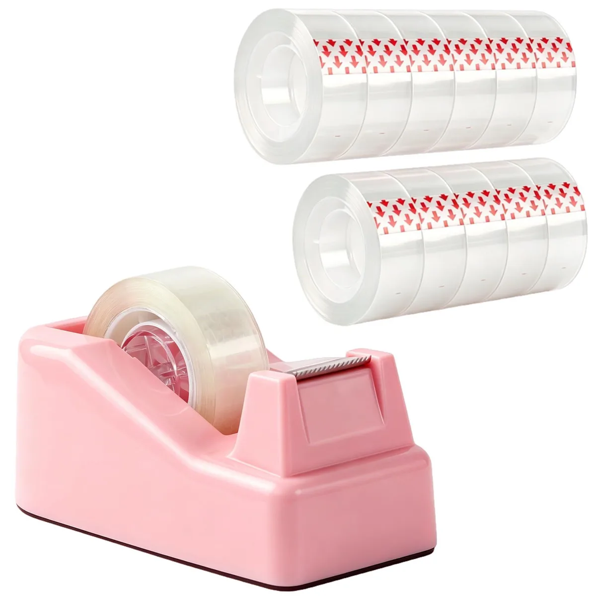Gwaxise Desktop Tape Dispenser Pink 12 Rolls 0.71 x 1000 — product photo