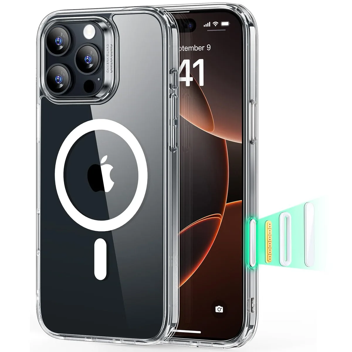  ESR iPhone 16 Pro Case Clearly White 6.3 inch cell phones - unlocked — product photo