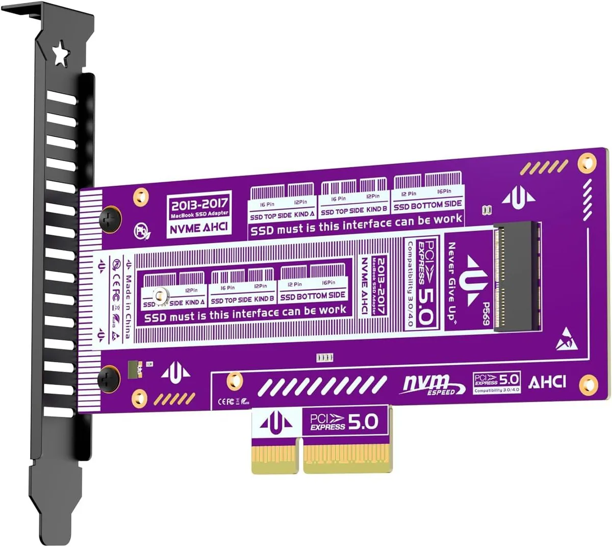 JEYI JEYI PCIe 5.0 SSD Adapter for MacBook 2013-2017 16+12pin — product photo