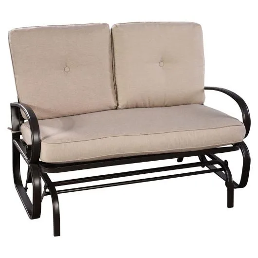 SlickBlue SlickBlue Outdoor Rocking Bench Loveseat Grey 47.5" x 29.1" x 33.9 — product photo