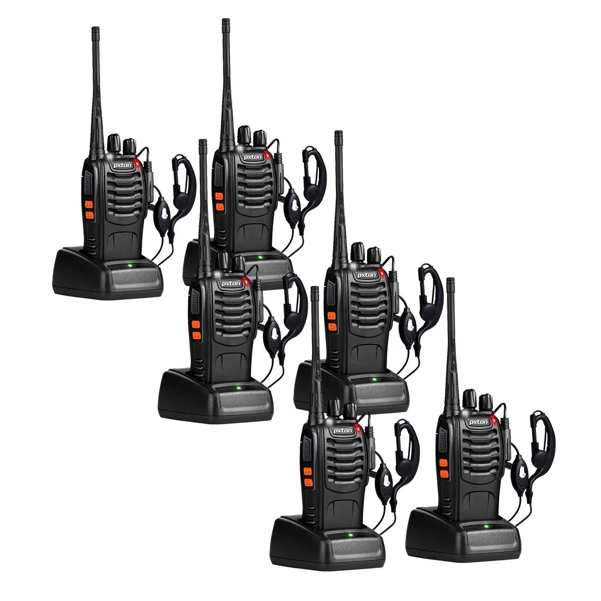  pxton PX-888S UHF 16-Channel Two-Way Radio 6-Pack — product photo