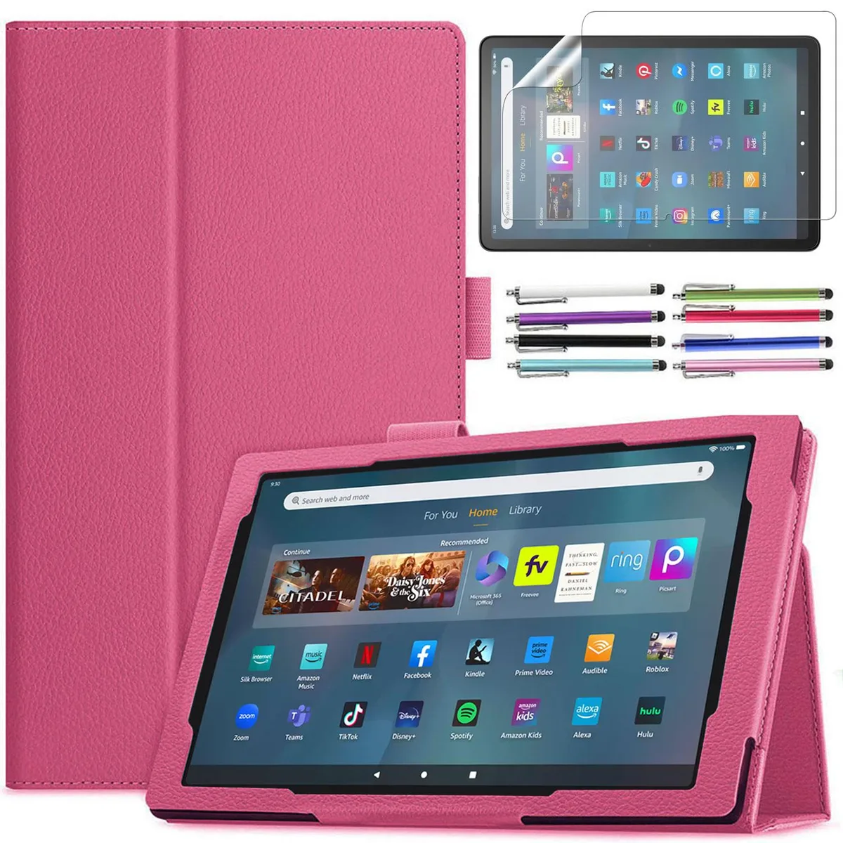 anicestore anicestore Case for Amazon Fire Max 11 11" 13th Gen 2023 Pink with Screen Protector & Stylus — product photo