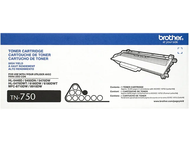 Brother Brother TN750 High Yield Toner Cartridge Black 8000 Pages — product photo