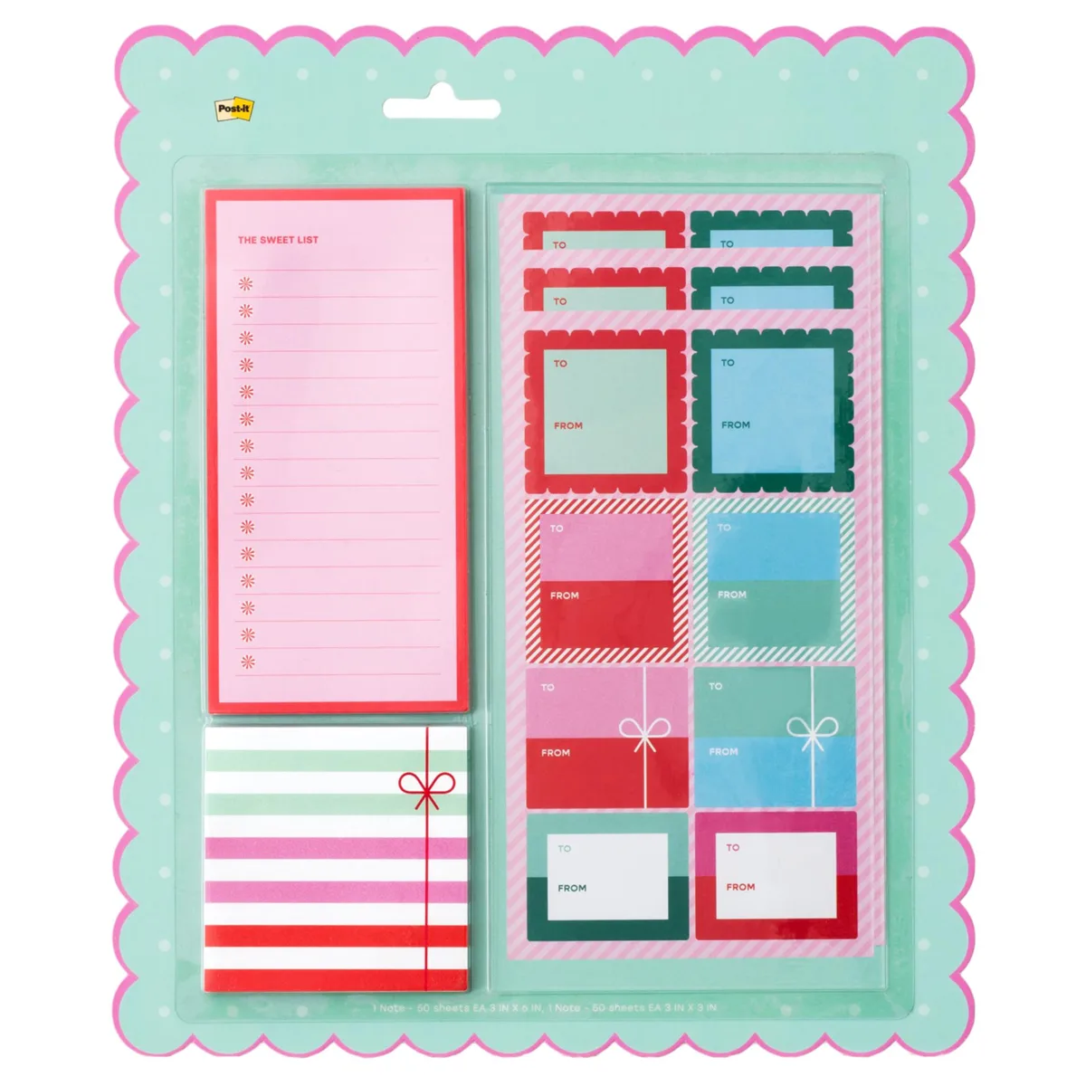 Post-it Post-it Jingle Notes Hostess Gift Set 5 assorted pads 2.9 x 2.9 in 2.9 x 5.7 in — product photo