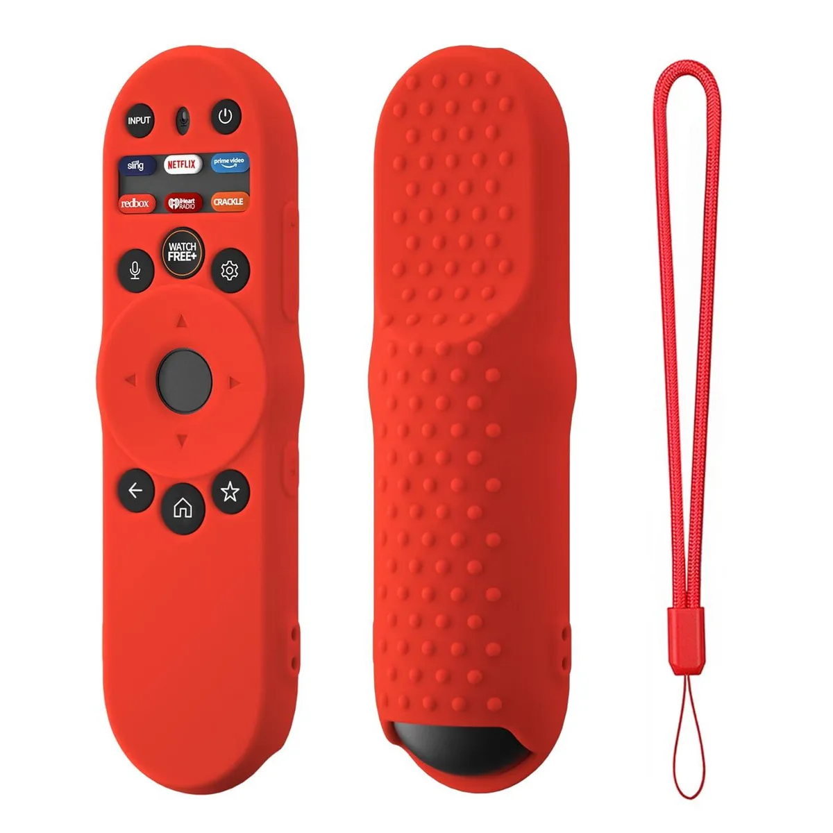 Red silicone sleeve for Vizio XRT270 2023 remote with lanyard