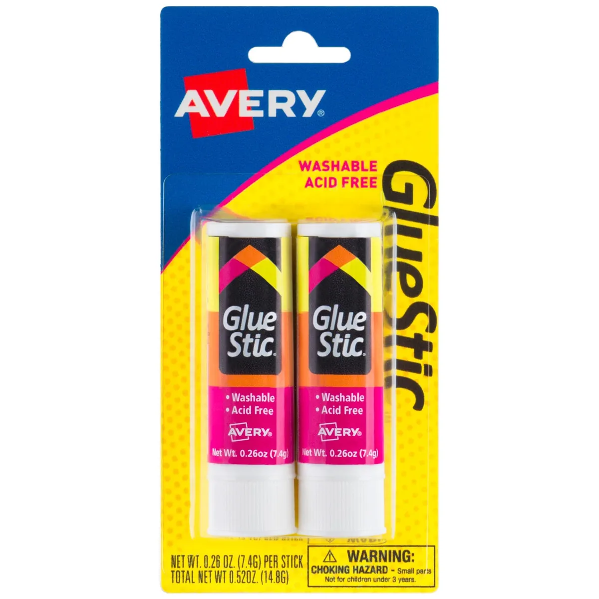  Avery 00171 Glue Stick White .26 oz Washable 2 Pack — product photo