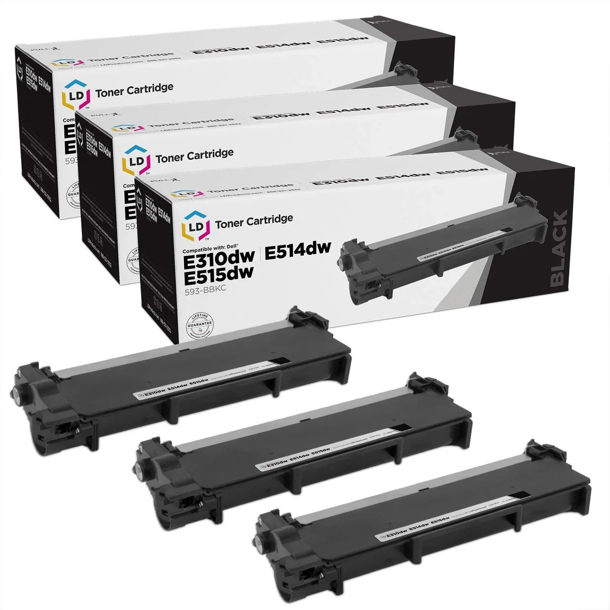 LD Products LD Products 593-BBKC Black Toner Cartridge 3-Pack — product photo