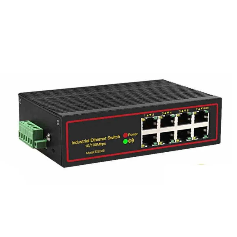 YINGHUA YINGHUA TXE036 Industrial 8-port 100M KVM Switch — product photo