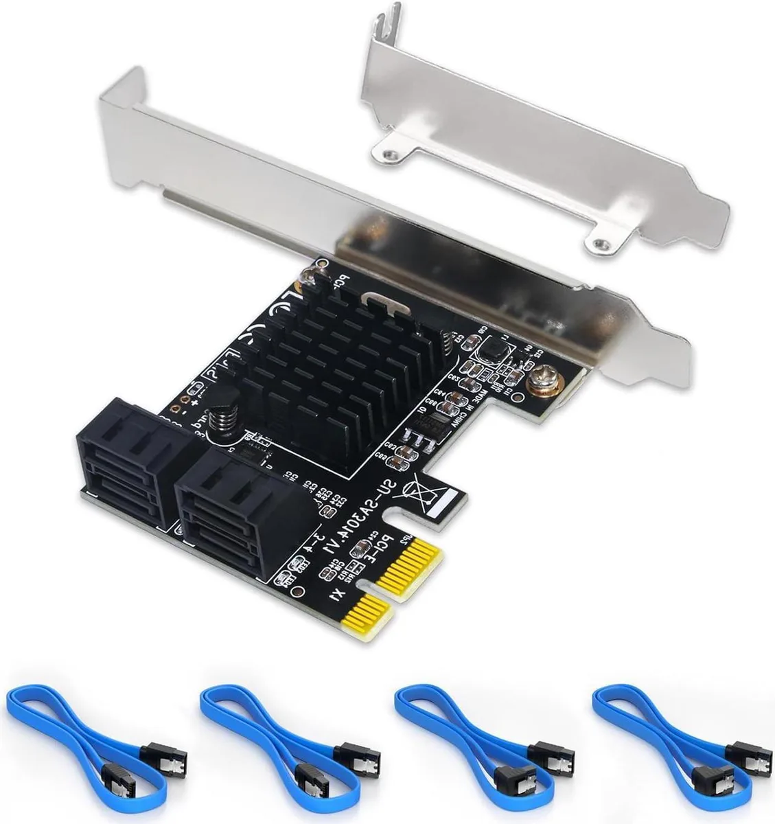 Vszerda Vszerda PCIe SATA 3.0 4-Port Controller Card with Low Profile Bracket — product photo