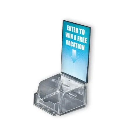 Azar Displays Azar Displays 206006 Clear Small Molded Lottery Box with Pocket office equipment — product photo