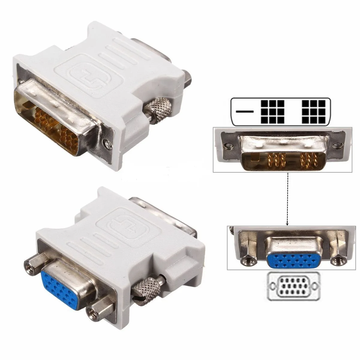TeKit TeKit VGA Female to DVI-D 18+1 Pin Single Link Male Adapter audio video converter — product photo