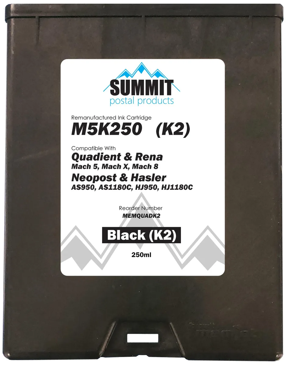 Summit Postal Products Summit Postal Products Quadient M5K250 Compatible Black (K2) 250 ml Ink Cartridge — product photo