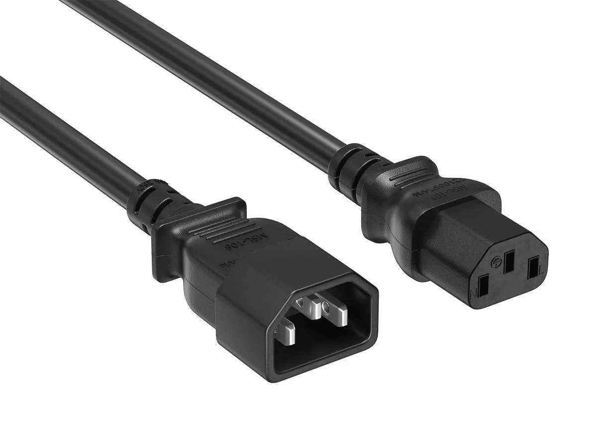 Cable Leader Cable Leader 2ft IEC C14 to C13 Power Extension Cord 16 AWG Black — product photo