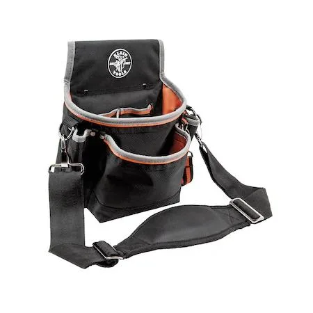 Black ballistic nylon tool pouch with 15 pockets and reinforced bottom