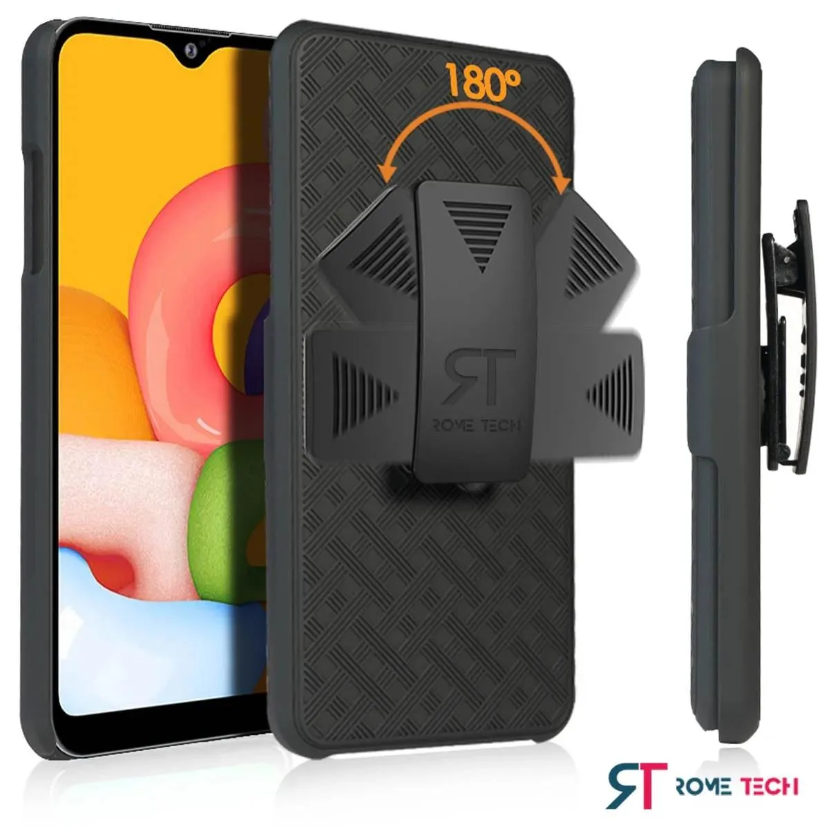 Rome Tech Rome Tech Galaxy A01 Belt Clip Holster Case Black — product photo