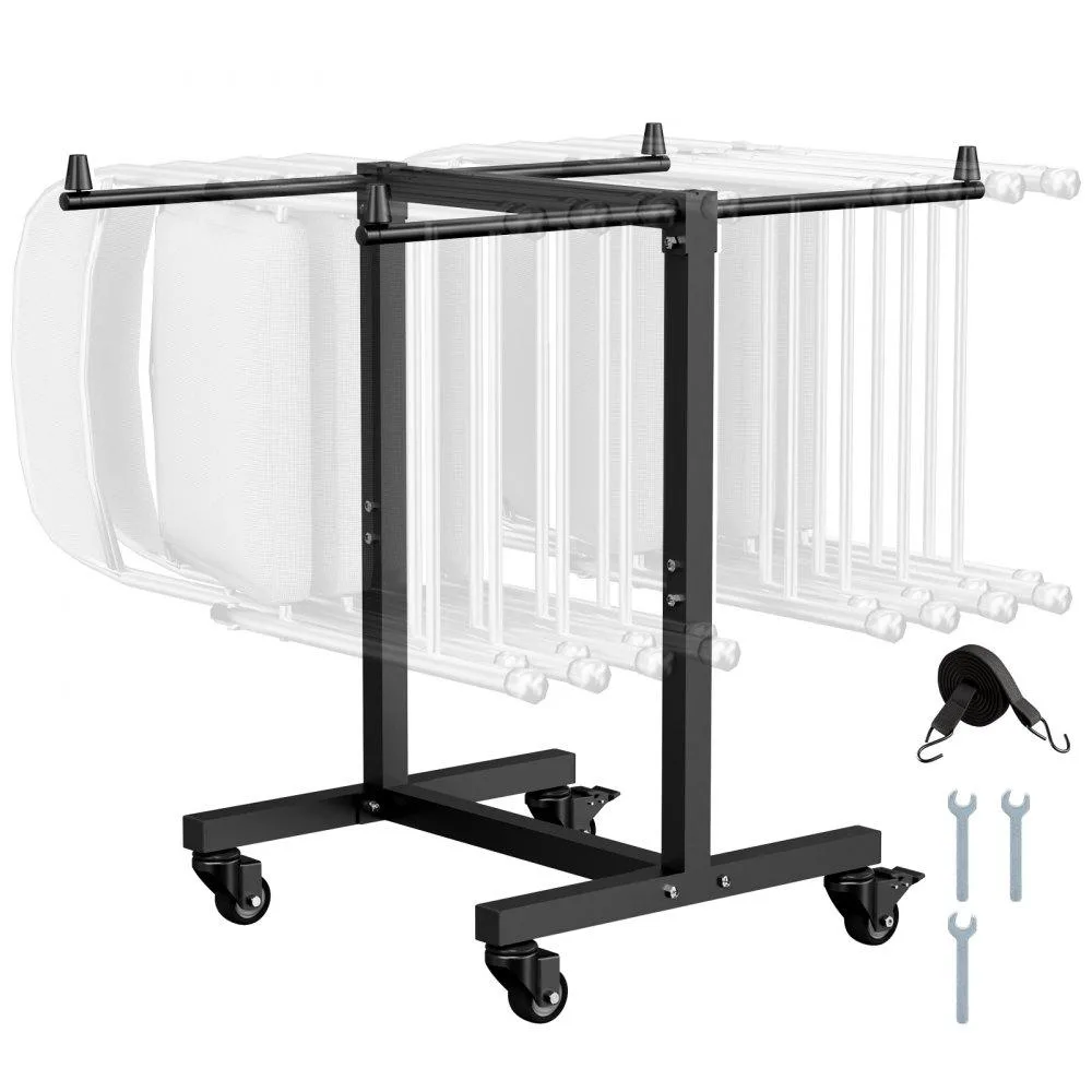 VEVOR VEVOR VV411 Folding Chair Cart 14 Chairs 200 lbs Matte Black — product photo