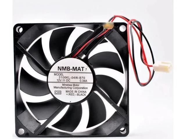 LORDWORLD LORDWORLD 3106KL-04W-B70 80mm DC12V 0.34A 4200rpm 2-pin double ball bearing cooling fan — product photo