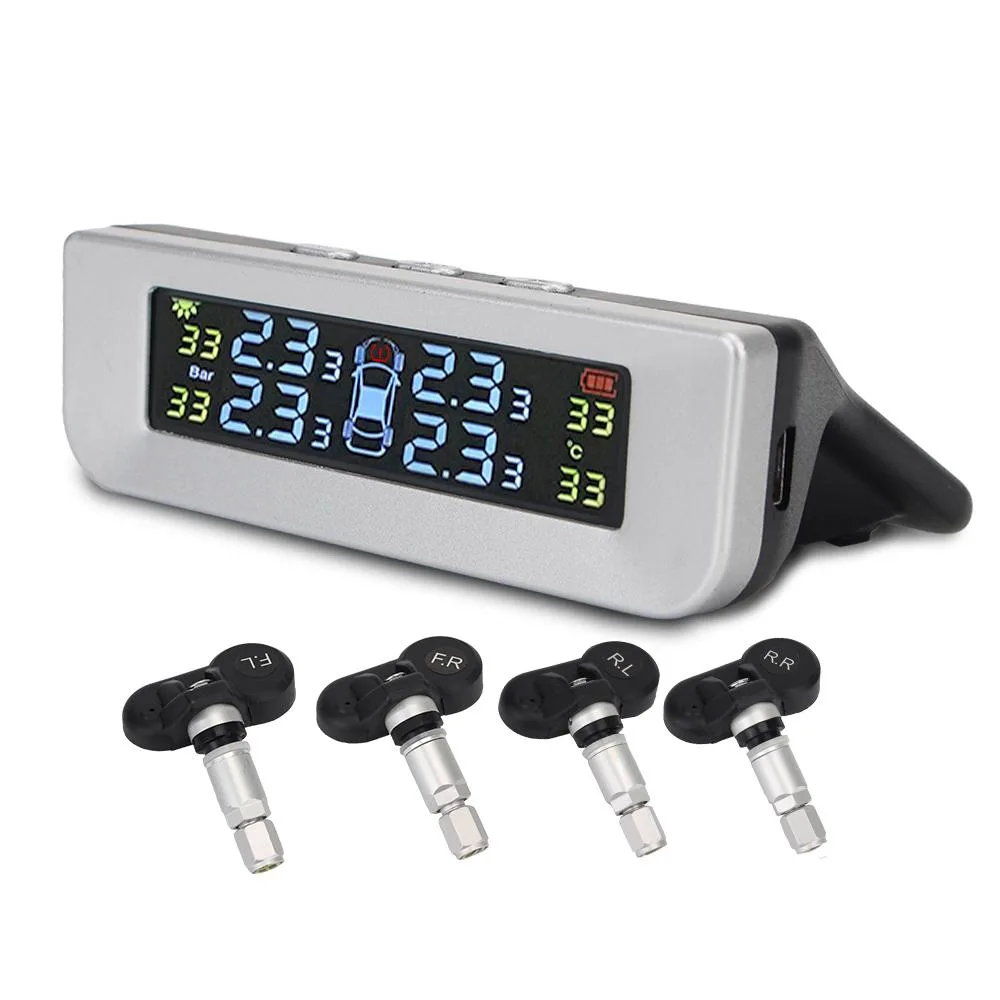 BONAEVER BONAEVER TPMS Solar Alarm 4 Internal Sensors White Black — product photo