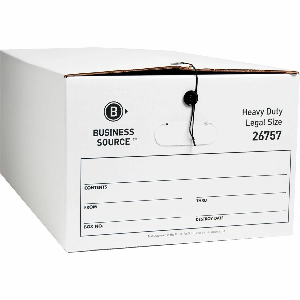 Business Source Business Source 26757 Storage Box Legal 15x24x10 700lb 12/CT White — product photo