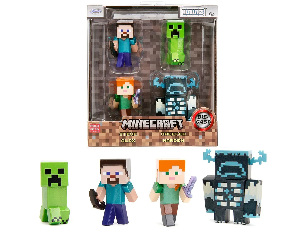 Jada Jada Minecraft Metalfigs 4-Figure Set Alex Steve Warden Creeper 2.5in — product photo