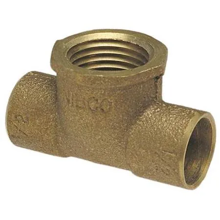 Bronze reducing tee, two 2 inch cup ends and one 3/4 inch FNPT branch