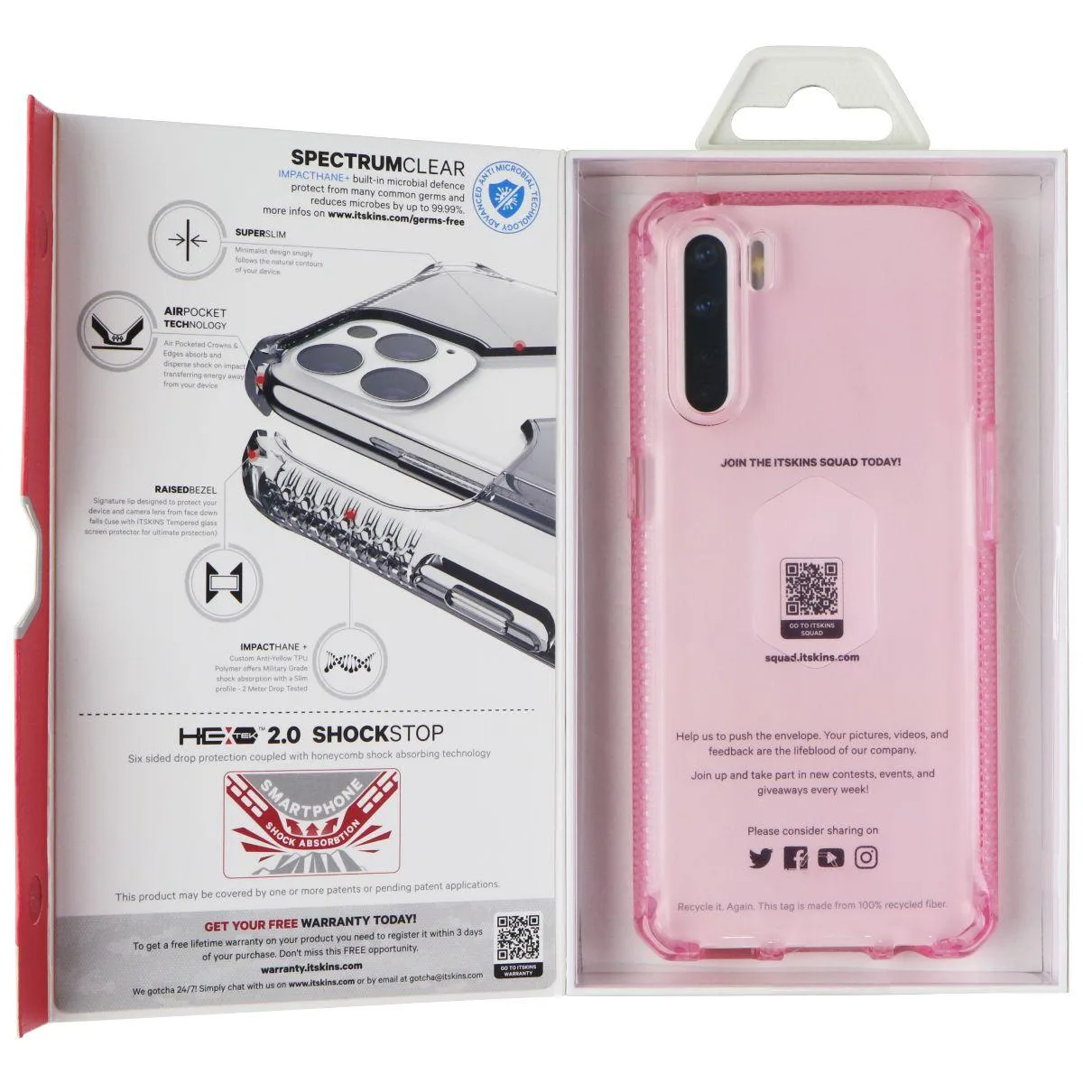 ITSKINS ITSKINS Spectrum Clear Case for OPPO A91 Light Pink — product photo