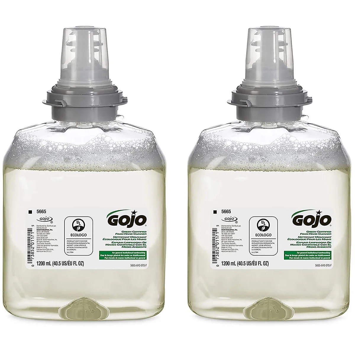 GOJO GOJO 5665-02 TFX Green Certified Foam Hand Cleaner 1200 mL 2/Carton — product photo