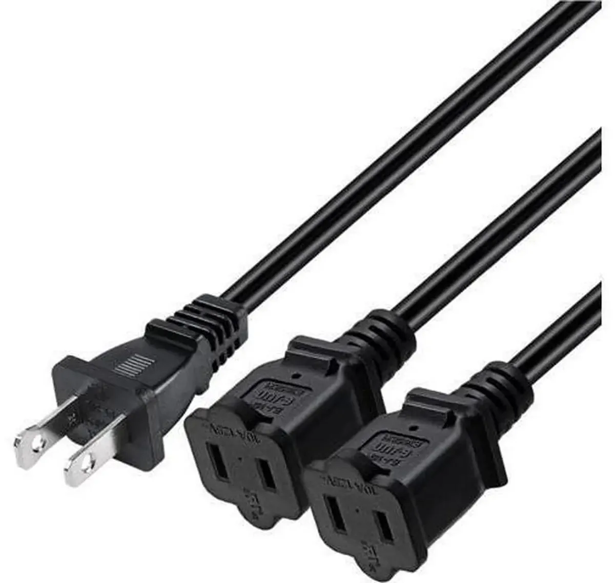 SMUGDESK SMUGDESK 2ft 180° Polarized Power Splitter Cord 1 to 3 Outlets — product photo