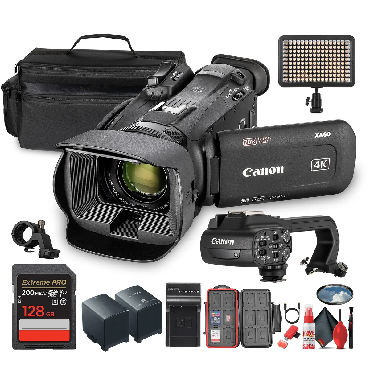 Canon Canon XA60 PAL 4K Professional Camcorder Bundle with 128GB SD Card — product photo