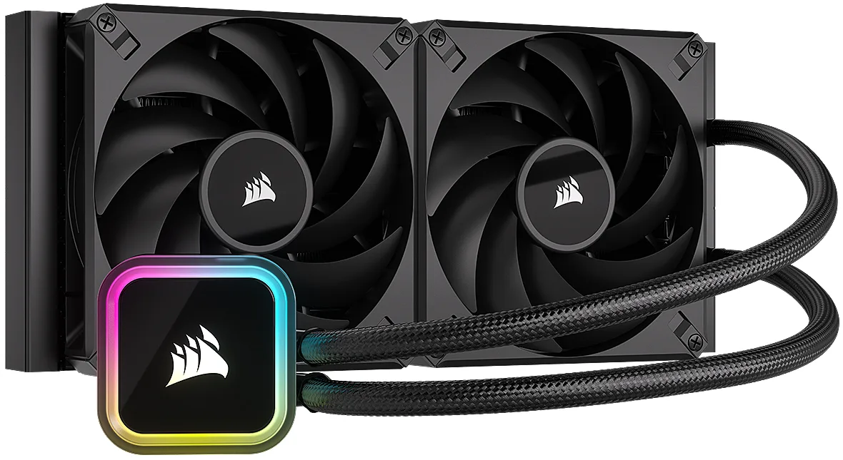 Corsair Corsair CW-9060059-WW liquid cooler 280mm 140mm fans 16 RGB LEDs — product photo