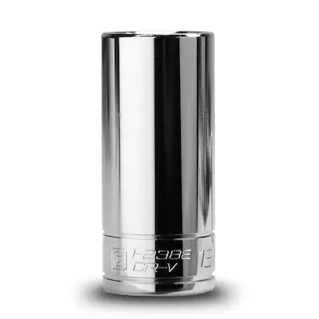 Single 3/8 inch drive deep socket with chrome finish