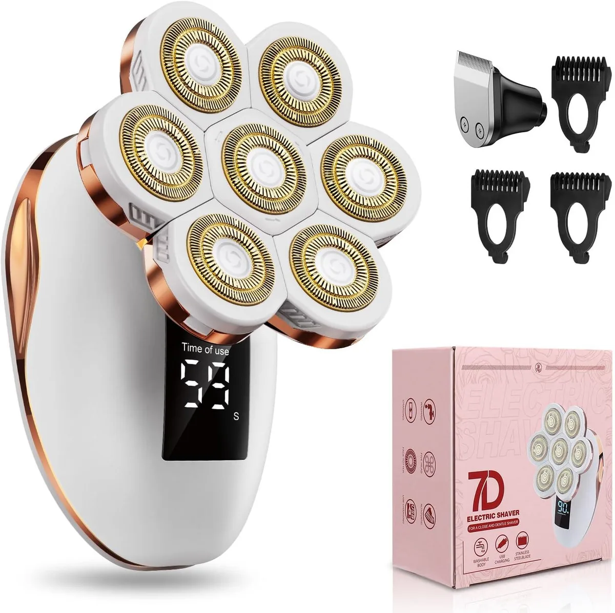TAURKENAM TAURKENAM 7D 2-in-1 Rotary Shaver Trimmer Kit — product photo
