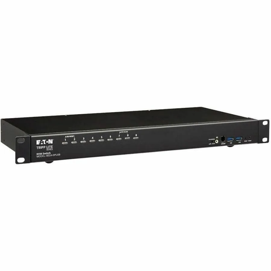 Tripp Lite Tripp Lite B024-DPU08 8-Port DisplayPort USB KVM Switch 4K 60Hz 1U Rackmount — product photo