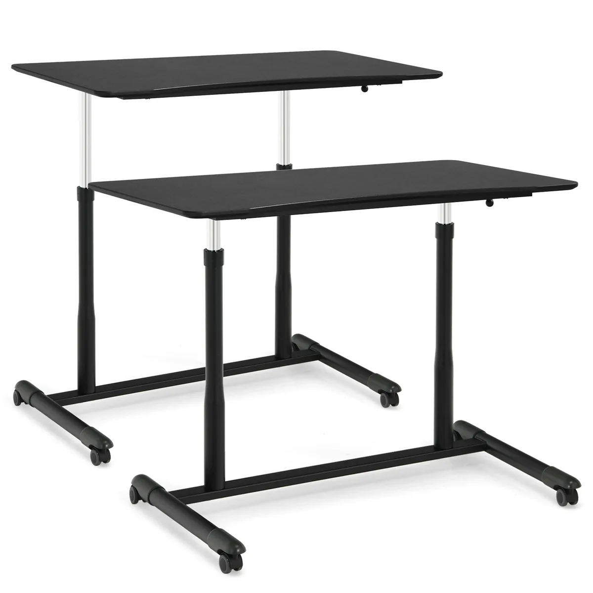 SlickBlue SlickBlue Height Adjustable Rolling Desk Black 37.5x21.5 27.5-42 66 lbs — product photo
