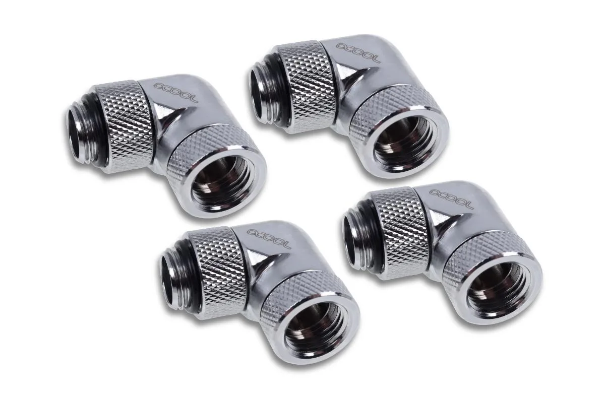 Alphacool Alphacool Eiszapfen 90° G1/4 OT-IT Chrome 4-Pack 17617 — product photo