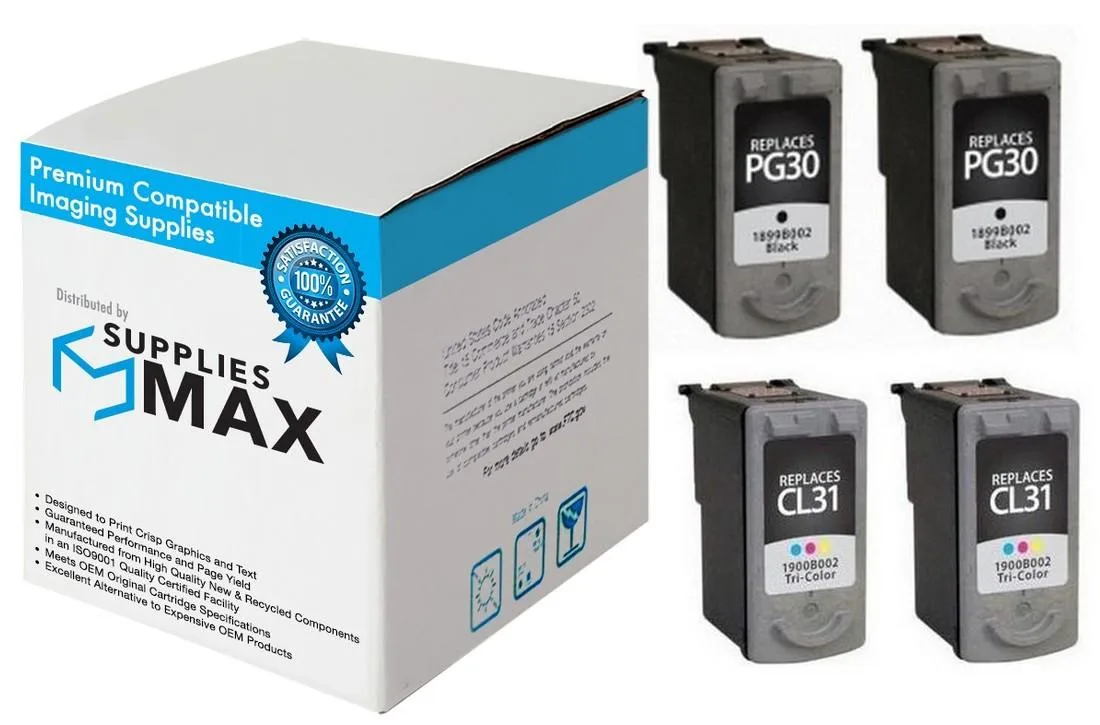 SuppliesMax SuppliesMax PG-30PVP_2PK Inkjet Combo Pack (2 Black/2 Color) — product photo
