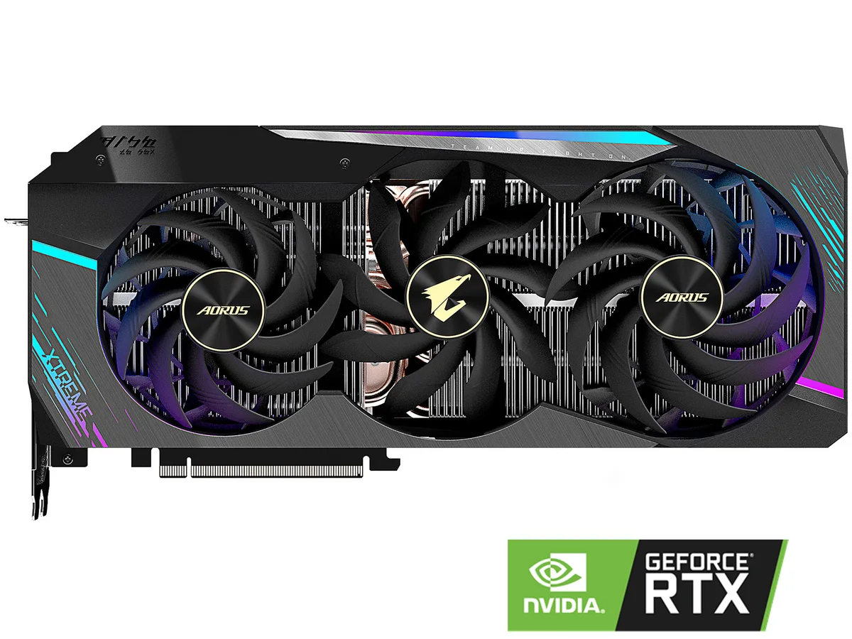 GIGABYTE GIGABYTE GV-N3090AORUS X-24GD GeForce RTX 3090 24GB graphics card — product photo