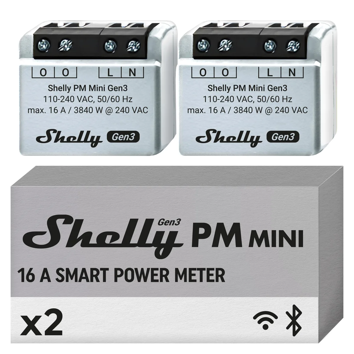 Shelly Shelly PM Mini Gen3 16 A energy meter 2 pack — product photo