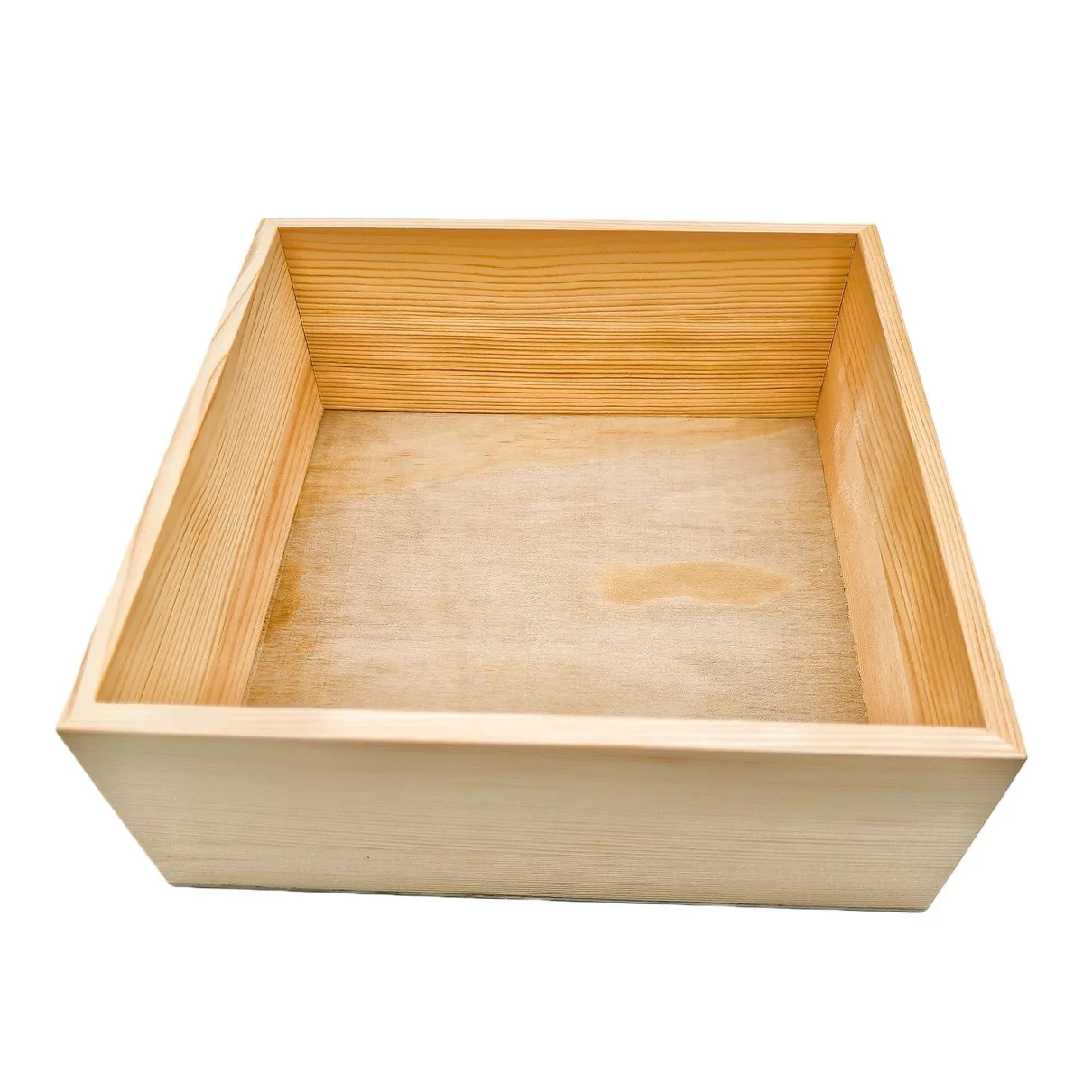  Unfinished Wood Toy Storage Box 7.87 x 7.87 x 3.15 in — product photo