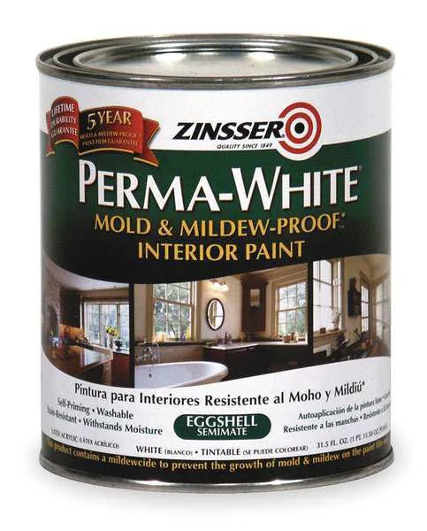 Rust-Oleum Rust-Oleum ZINSSER 2774 Perma-White Interior Paint Eggshell White 1 qt — product photo
