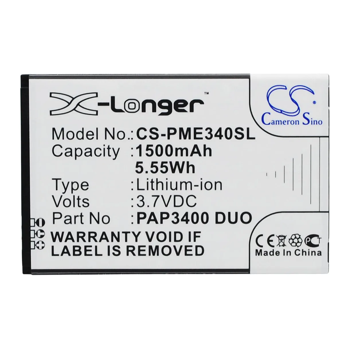 Cameron &amp; Co Cameron &amp; Co DS-CS-PME340SL cell phone battery 1500mAh 3.7V 5.55Wh — product photo