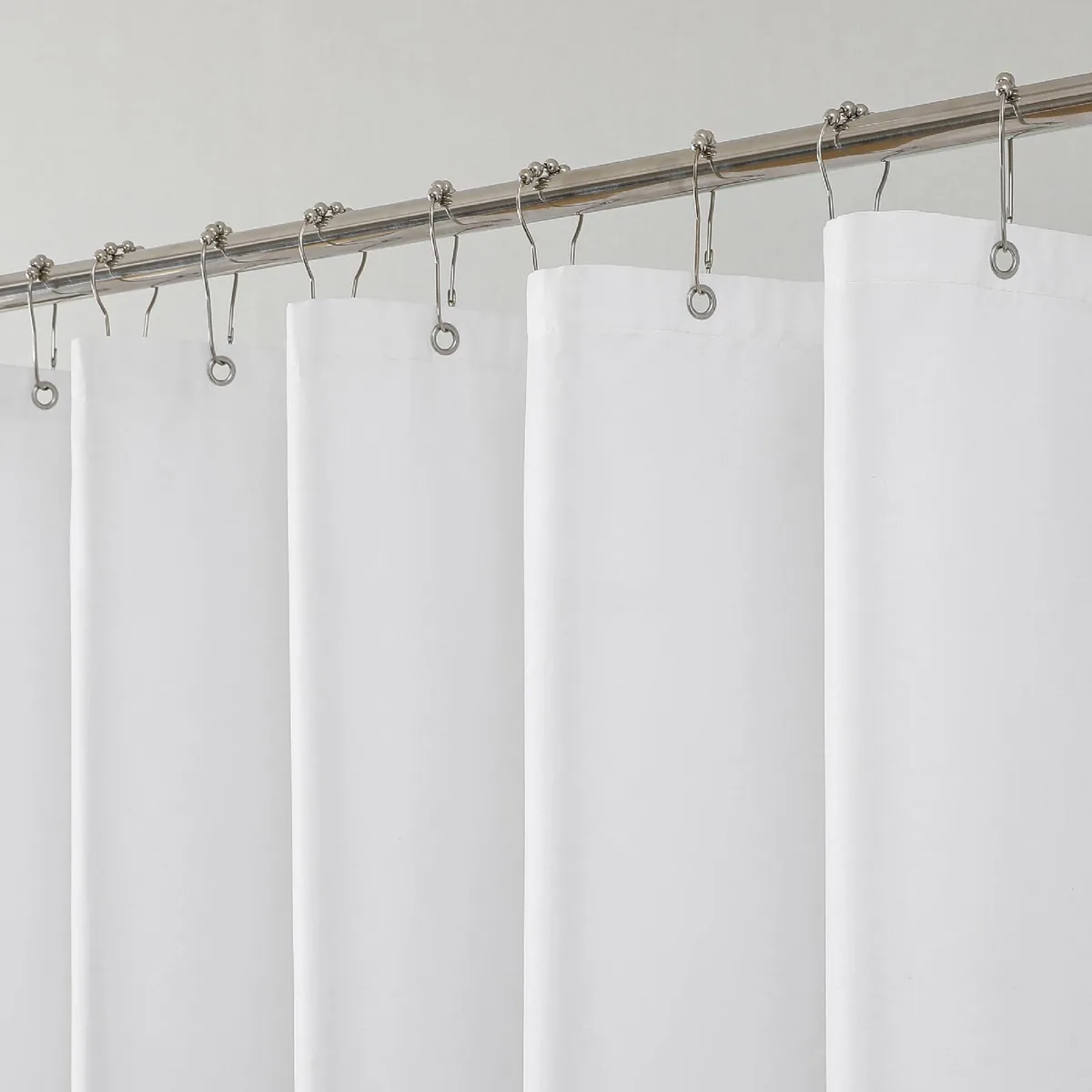  1 Pack Water-Repellent Fabric Shower Curtain Liner 72x72in White — product photo