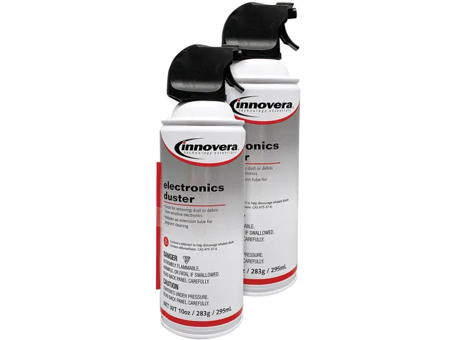Innovera Innovera IVR10012 compressed air duster cleaning 10 oz 2 pack — product photo