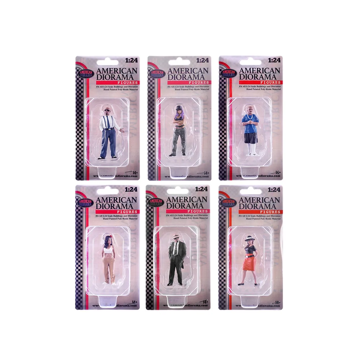 American Diorama American Diorama "Hanging Out 3" 6 Figure Set 1/24 Scale — product photo