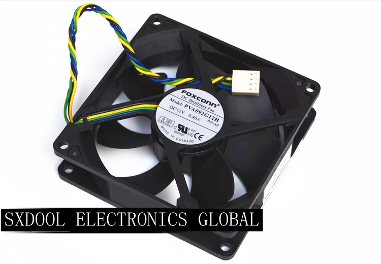 SXDOOL SXDOOL PVA092G12H 90mm case fan 3500-3999 RPM 60-65 CFM 4-pin PWM hydraulic — product photo